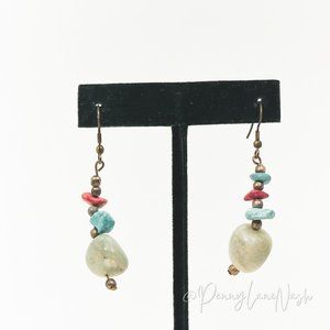 Vintage Mini Beads w/ Large Bead Dangle Earrings